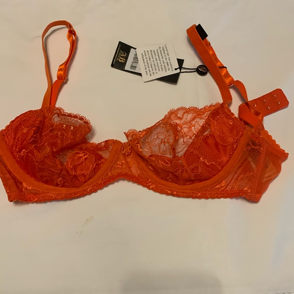 Orange Lace Bra
